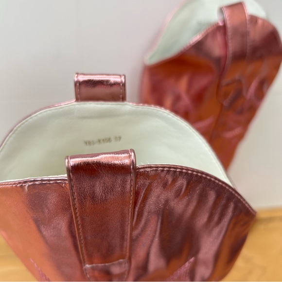 Pink Metallic Cowgirl Boots 8 Heeled Tall Barbie Pink Western Heeled Boot - Picture 6 of 9